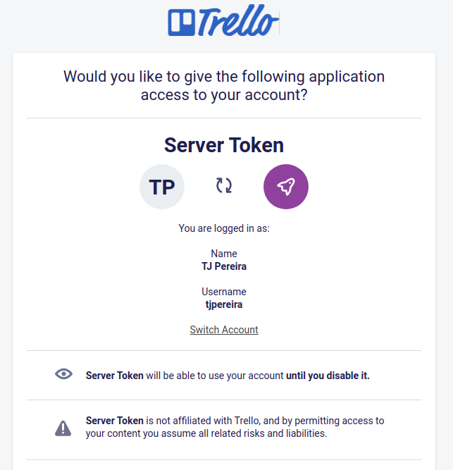 Link to the trello server and main server