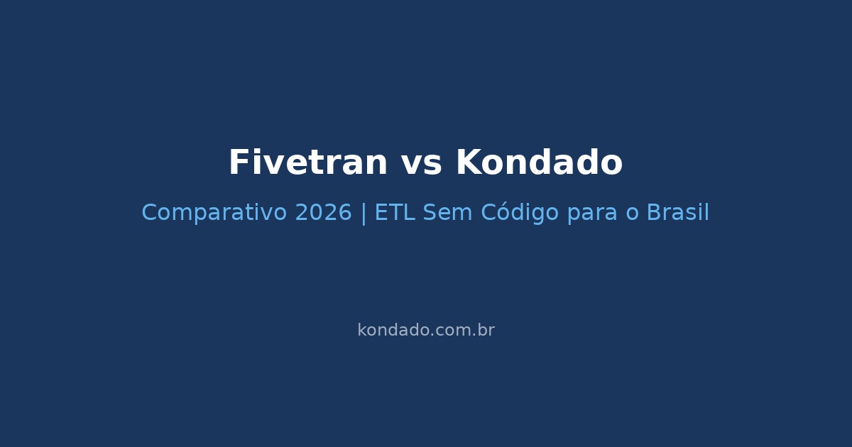Fivetran vs Kondado: Comparativo 2026 | ETL Sem Código para o Brasil